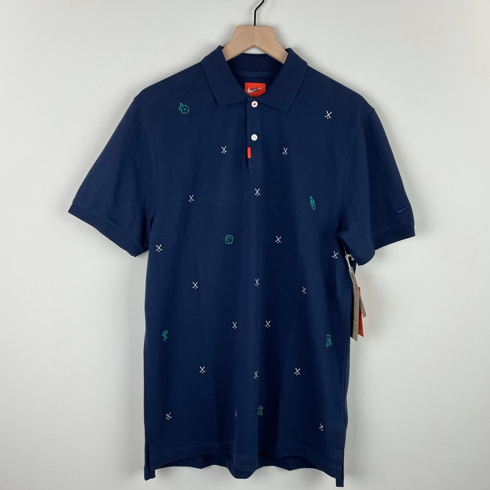 Nike Polo Dri-Fit Embroidered Golf Print Shirt M
